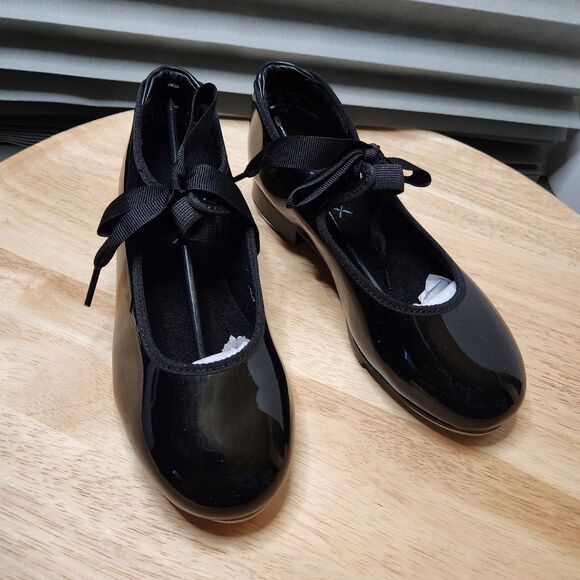 Capezio  | Tap Dance Shoes | Girls Size 4 Black - Picture 2 of 11
